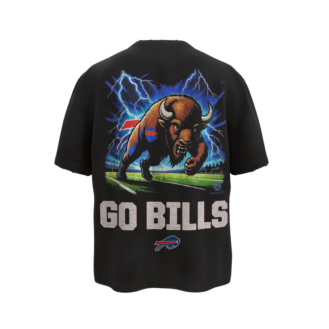 Hop Sports "GO BILLS" Vintage Football Black T-Shirt