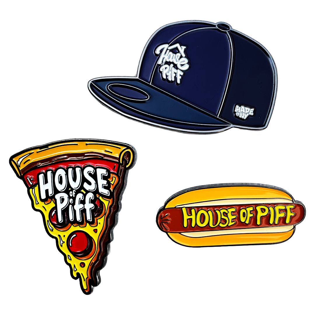 House Of Piff Collectible Pin Set 3 Pins HOUSE OF PIFF
